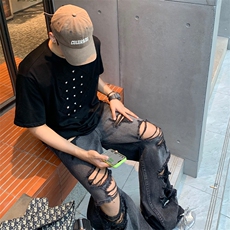 ins美式复古时尚休闲学生高街体恤情侣设计感T恤E038P40，男装T恤，星座1116-2