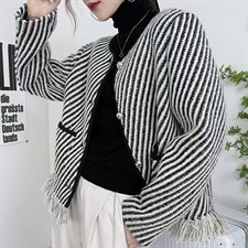 2022斜纹小香风外套流苏百搭，其它，泰靡(1F)