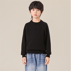 新款秋冬儿童羊绒衫高品质35%羊绒马鞍肩设计男女童保暖毛衣，童装儿童羊绒衫，群鹿羊绒