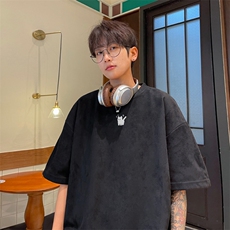 麂皮绒！重磅麂皮绒短袖t恤男JPDX196-特P19控38，男装T恤，电商B367