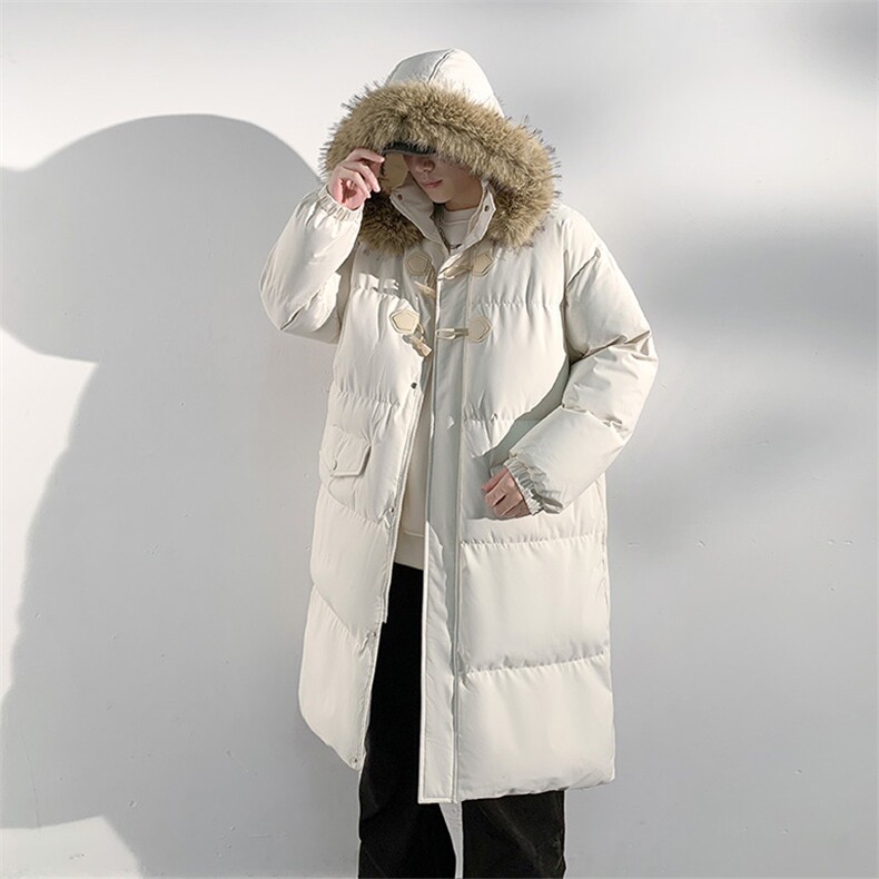 现货中长款棉衣男冬季加厚棉袄宽松连帽毛领棉服外套M107-P120,男装棉衣,星座308B-2