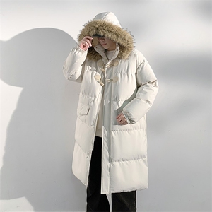 现货 中长款棉衣男冬季加厚棉袄宽松连帽毛领棉服外套M107-P120图片