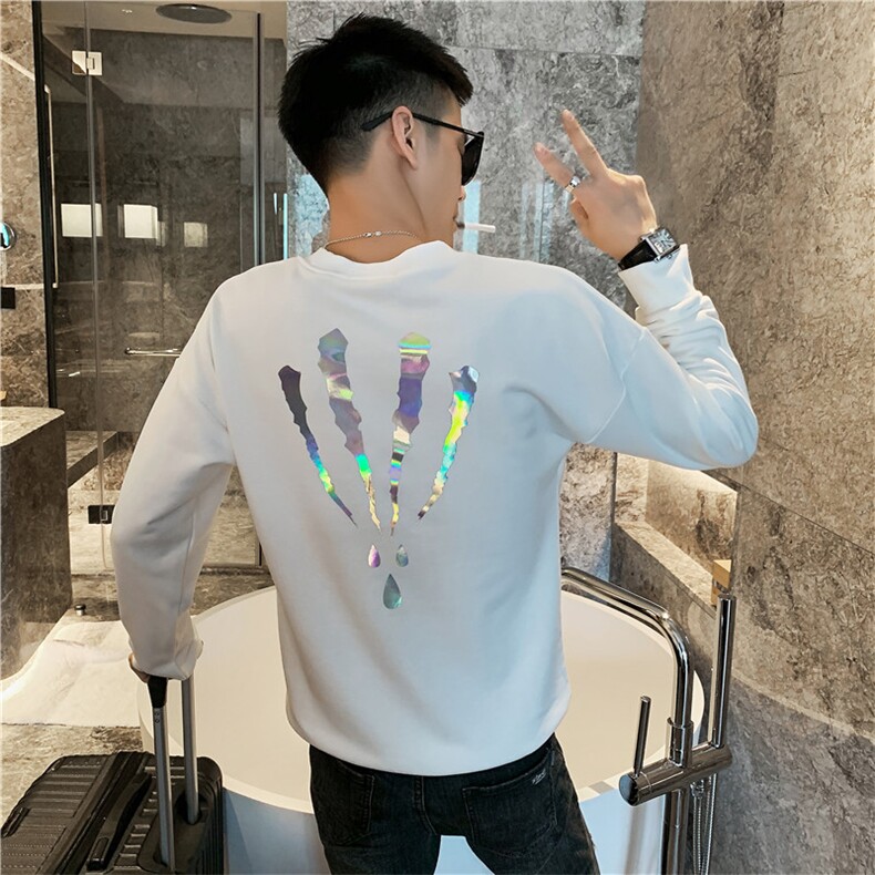 WY86/ 秋社会小伙痞帅宽松套头韩版网红打底潮流卫衣男图片