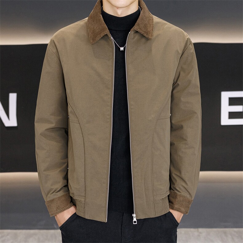 男潮牌短款羽绒服2025新款痞帅翻领夹克外套图片