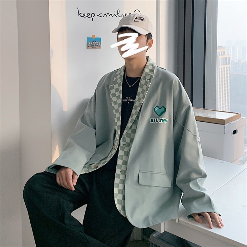 小西服男春秋装拼接男装上衣XF1599-P115,男装西服,星座210-1