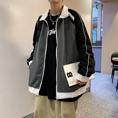 立领港风潮流卫衣男开衫拉链青少年休闲运动外套男6603/P45，男装卫衣，电商D202-1