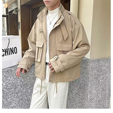 网络图现货复古潮牌痞帅炸街翻领工装韩版新款男外套J668-P75，男装工装外套，星座1005-6