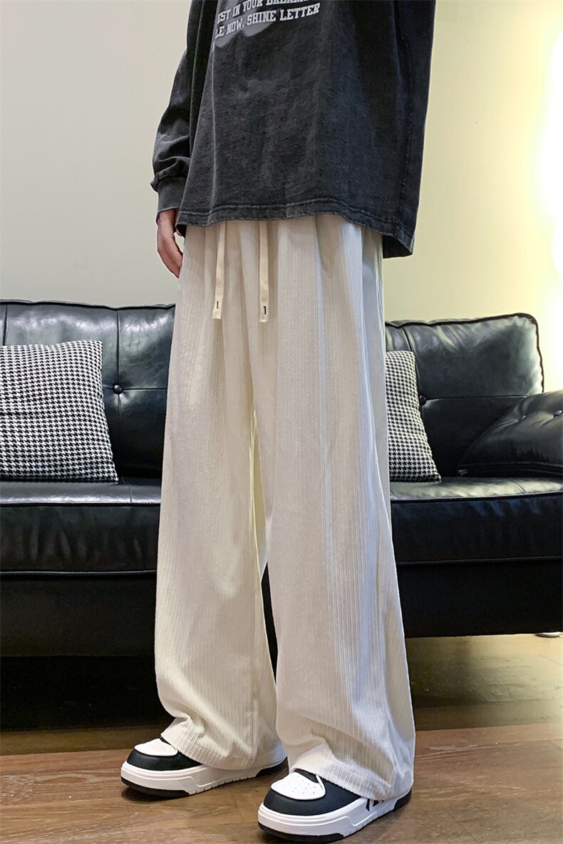 8XL-M特大码秋季新款垂感休闲裤男宽松直筒裤男裤拖地裤K943P40,男装休闲裤,电商D206-1