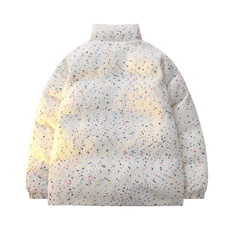 冬季冰淇淋设计彩点立领棉服港风文艺情侣款保暖棉服HY689P115,男装棉衣,电商A102B