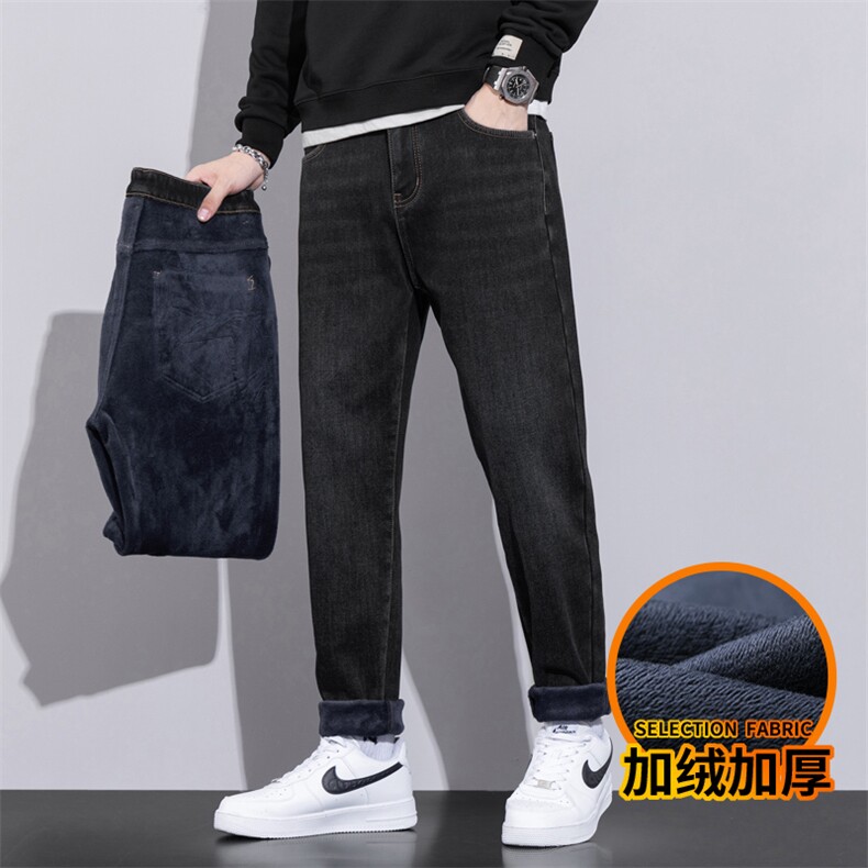 A178729JR特P60秋冬季加绒加厚美式休闲牛仔裤,男装牛仔裤,电商A178