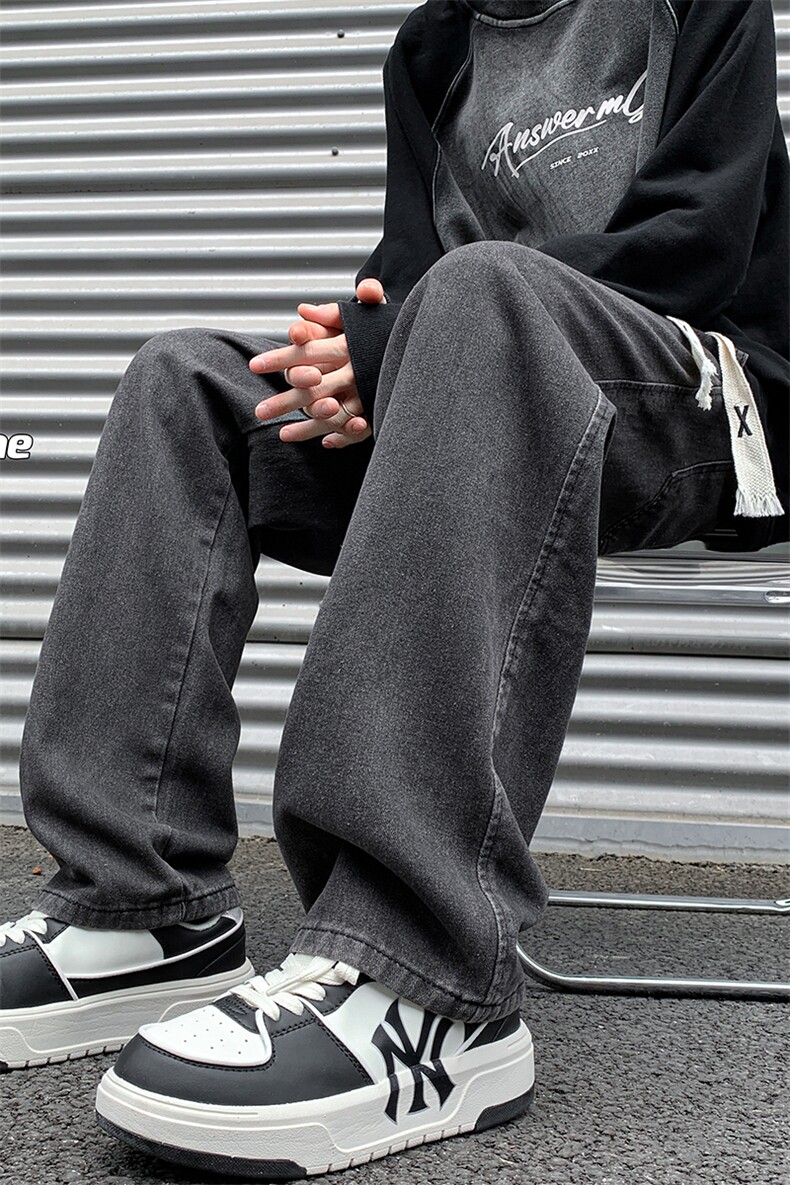 8XL-M牛仔裤男士直筒宽松特大码胖子阔腿裤男款长裤NZ110-P45控58,男装牛仔裤,电商D206-1
