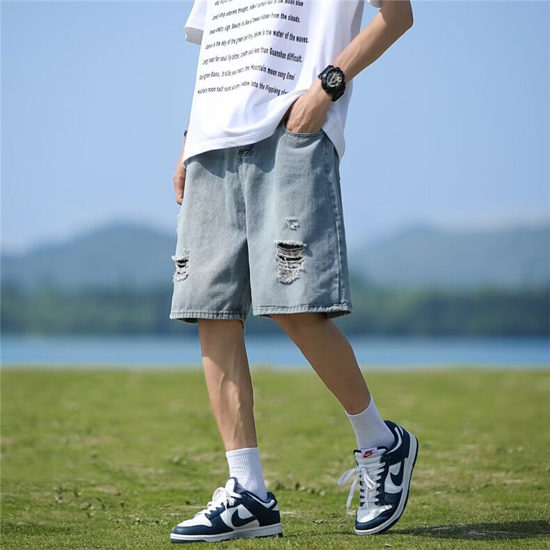 2024美式牛仔裤男款直筒短裤潮S239P38,男装牛仔裤,星座1116-2