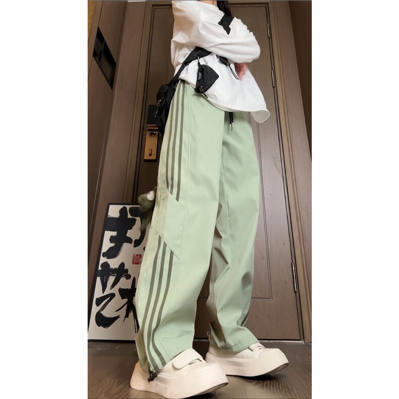 抖音品质秋季新款潮流条纹设计宽松冲锋裤B315-K24315-特p35控68,男装休闲裤,电商B315