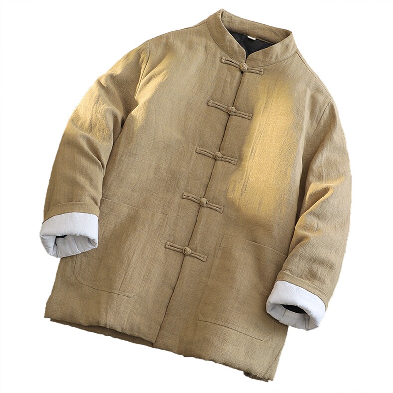 风棉衣复古唐装男冬款立领大码棉麻夹棉保暖外套棉服1181p145,男装棉衣,电商A016