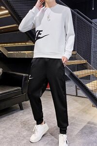 男青少年运动长袖卫衣套装2021年秋季男士圆领休闲两件套S801-P35图片