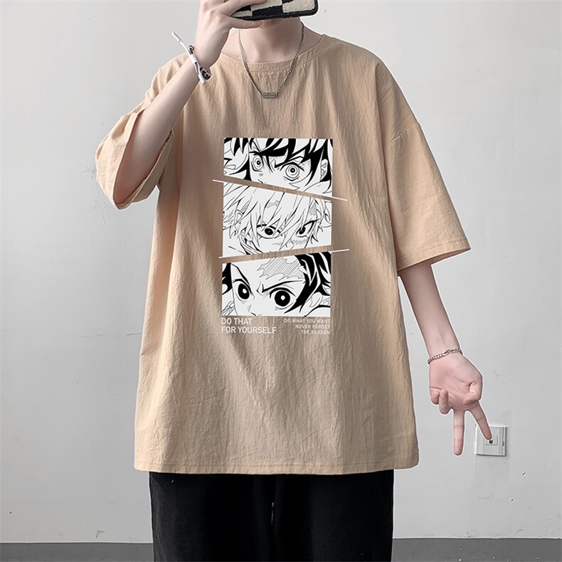 YT26176-P30亚短袖t恤男大码五分袖男宽松七分袖港风模特,男装T恤,电商A040