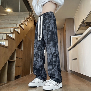 现货库存10W+   YK86021-TP25 加绒P30抖音扎染灯芯绒卫裤秋图片