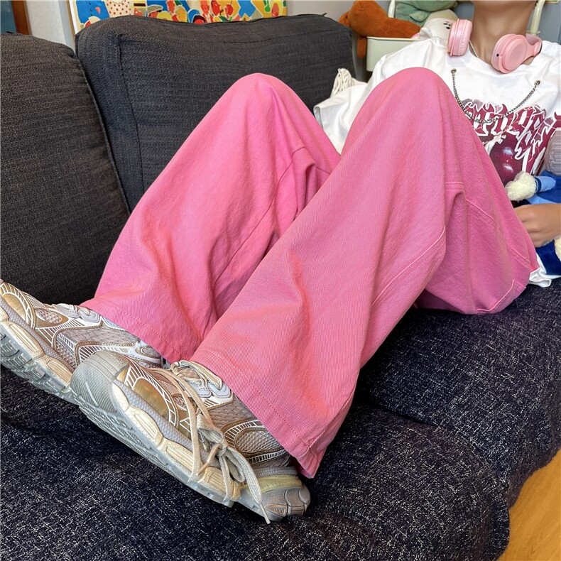 24年春夏季水洗高街vibe直筒宽松阔腿五色牛仔裤NZ2310-P55控78，男装牛仔裤，星座1002-1