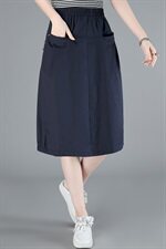 2023春秋季半身裙纯色中长款百搭舒适，女装半身裙，玛其路