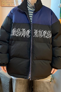 港风  宽松加厚撞色哥特字母北面棉衣棉服外套MY6257特价P85控138图片