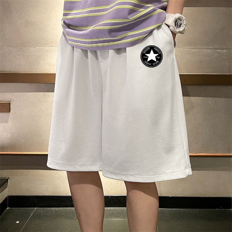 MK37008-P15冰丝短裤男士大码宽松休闲五分裤男运动中裤港风,男装休闲裤,电商A040