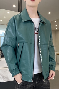皮衣男新款秋季外套潮流韩版皮夹克男青年修身翻领机车服V999-P85图片