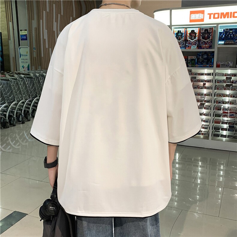 xZ116-T6020-p30-控48拼色抖音男潮牌美式情t恤男夏季印花,男装T恤,星座116