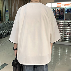 xZ116-T6020-p30-控48拼色抖音男潮牌美式情t恤男夏季印花，男装T恤，星座116