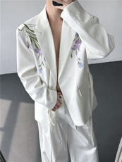 26春夏新中式男士设计感千牛夕颜花重工刺绣西装xz193-p138，男装西服套装，电商B288