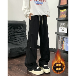 【现货】A750加绒-特P45控78加绒加厚休闲裤褶皱卫裤华棉弯刀裤图片