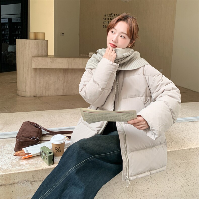 2025现货针织围巾韩系羽绒服210-3292-P300-K448短款白鸭绒,女装羽绒服,韩蜜菓