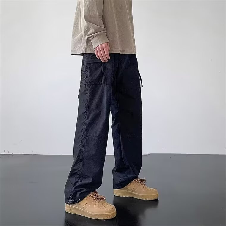 美式机能工装裤子男春秋季2025新款拼接大码登山潮牌宽松直筒长裤,男装工装外套,星座302B-2