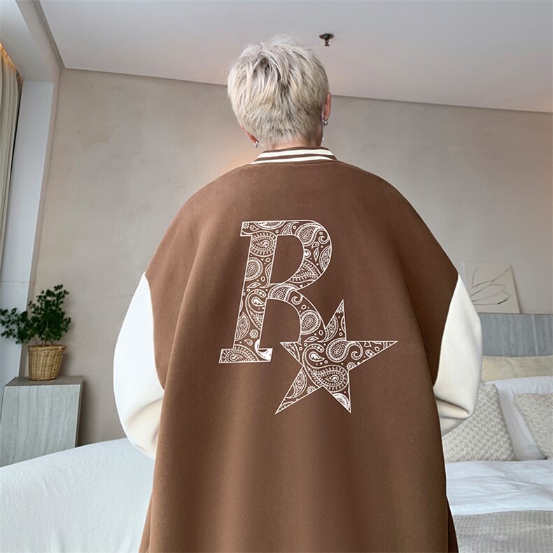 摇粒绒棒球服男大码开衫卫衣男夹克BF86328-P65,男装夹克,电商A040