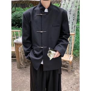 2026新中式金属搭扣设计西服男大码M-5XL情侣外套XF77858P85控138图片