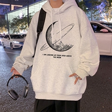 CM087P60新品重磅纯棉连帽卫衣秋冬港风美式外套动漫印花帽衫，男装卫衣，星座304A-1