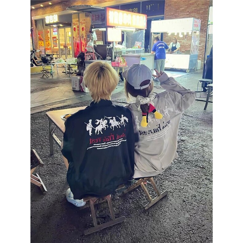 美式高街战马刺绣情侣棒球服男潮牌休闲夹克外套513AJK2609P57,男装夹克,星座513A