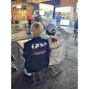 美式高街战马刺绣情侣棒球服男潮牌休闲夹克外套513AJK2609P57
