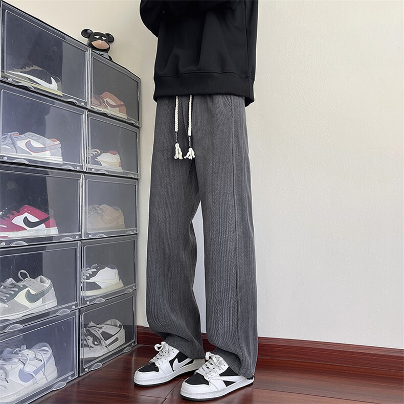 YK86035-P35加绒P40聚酯纤维秋季上新麦穗纹提花阔腿裤男,男装卫衣,电商A086-1