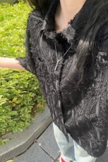 特批P35无差价夏季街头毛边肌理感嘻哈男宽松休闲短袖衬衫CD5499，男装T恤，电商A001-1