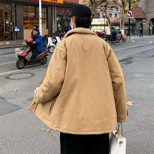 工装羊羔绒外套男潮牌宽松潮流百搭痞帅复古港风 J251 P52图片