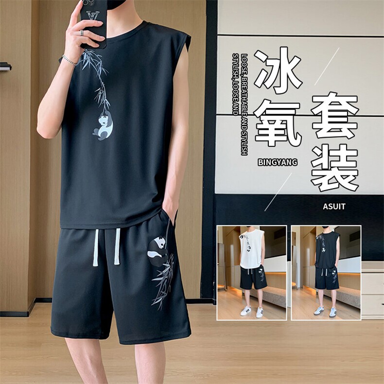 TZ126-P48风印花新款港风青少年男生无袖套装学生背心短裤,男装牛仔裤,星座507A（原星座306B-2）