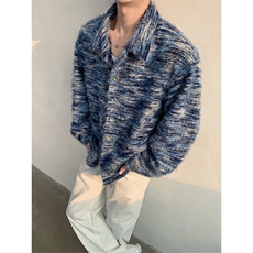 得物二开高街混色仿马海毛衬衫痞帅香风垫肩衬衣外套JK1286-P90，男装衬衫，星座1103-3