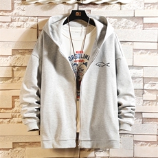 KS21129-P38连帽开衫卫衣男运动外套大码班服砖墙挂拍，男装卫衣，电商A040A