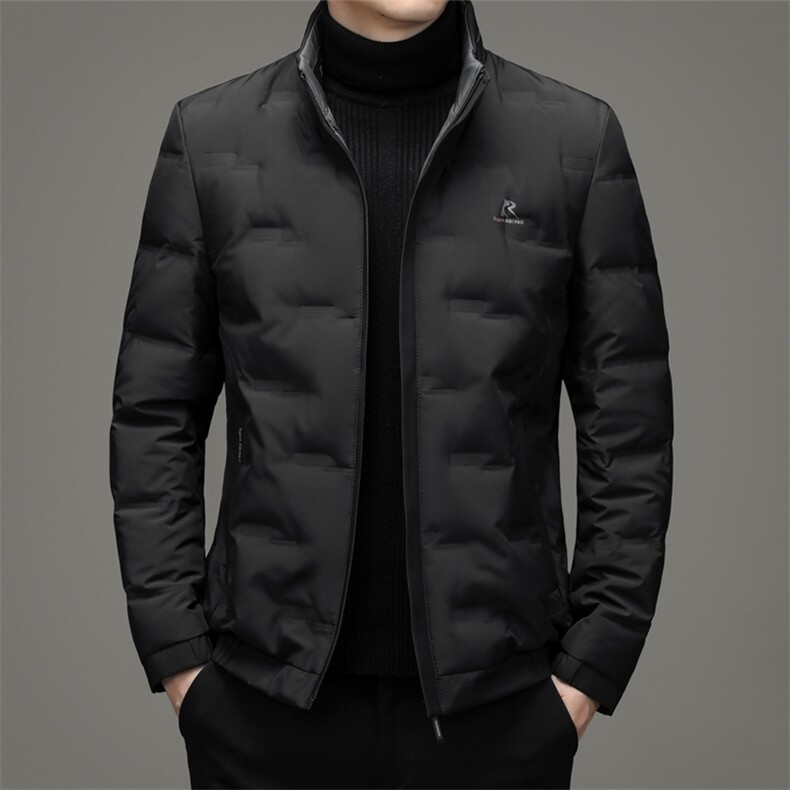 中年男立领羽绒服男短款冬装外套白鸭绒爸爸装上衣XX2189-P250,男装羽绒服,电商B212（原钱塘6029）