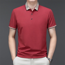 男夏季免烫短袖t恤男高级感商务polo衫休闲半袖体恤HMQ356-P58，男装Polo衫，星座1105-3