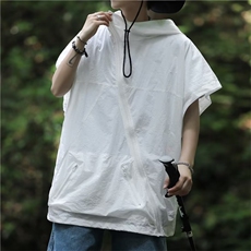夏季斜拉链设计连帽连帽马甲男防晒衣坎肩无袖冲锋衣薄款外穿背心，男装背心/马甲，星座601-2