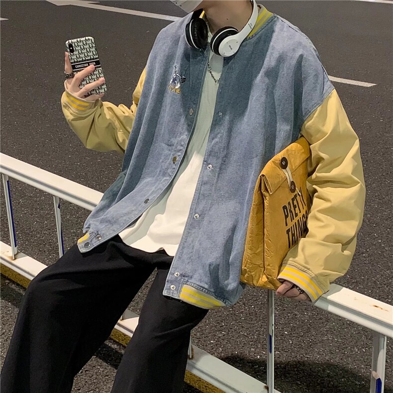 棒球服开衫卫衣男士2024新款宽松外套衣服男生少年线上JK6003/P40,女装短外套,星座506