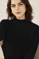 2024秋季新款半高领长袖纯色羊绒衫，女装羊绒衫，戎美山