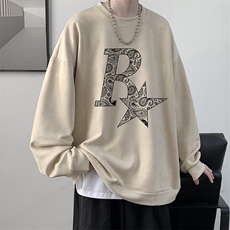 麂皮绒卫衣男大码重磅长袖t恤男JW81328-P35，男装卫衣，电商A040