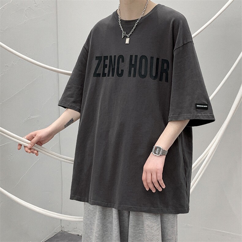 HX920-TP28控价38夏季T恤短袖男立体字印花五分半袖休闲上衣,男装T恤,电商A102-1